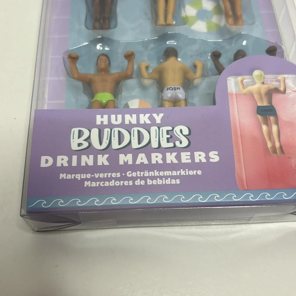 Hunky Buddies | Hunky Men Drink Markers | Drink Buddies | Party Gay Pride NWT